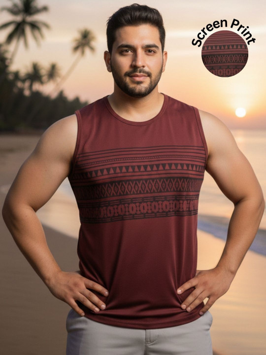 Rigo Printed Cotton Gym Vest