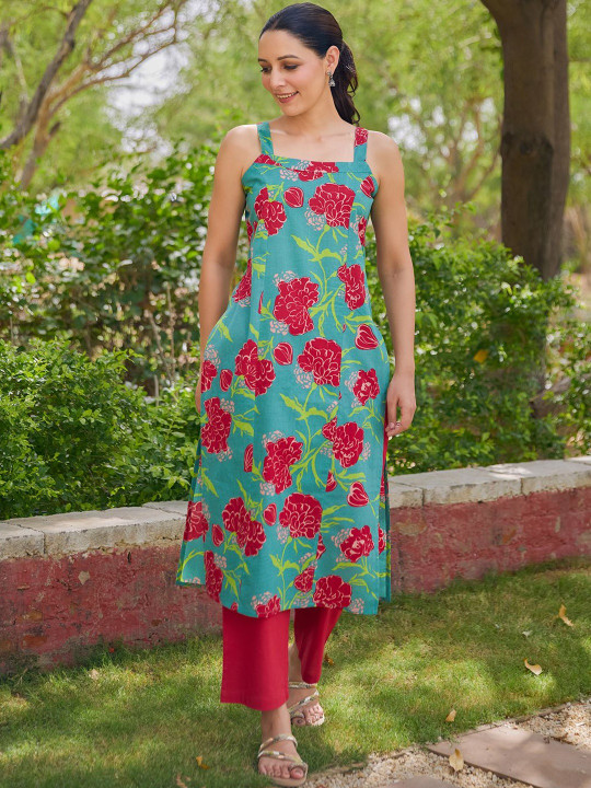 anayna Women Floral Printed Kurta