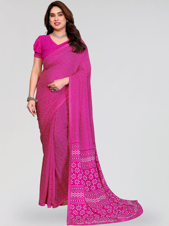 ANAND SAREES Ethnic Motifs Beads and Stones Poly Georgette Designer Saree