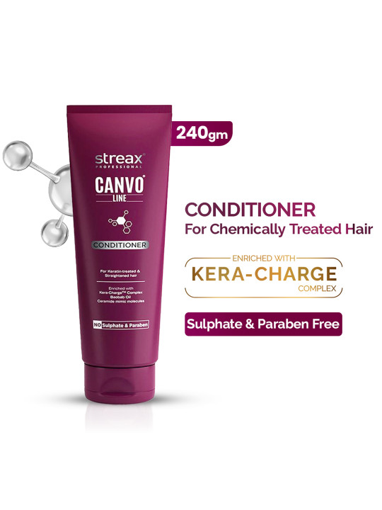 Streax Professional Canvoline Conditioner for Straightened Hair - 240 g