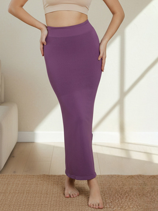 Zivame Women Purple Solid Saree Shape Wear