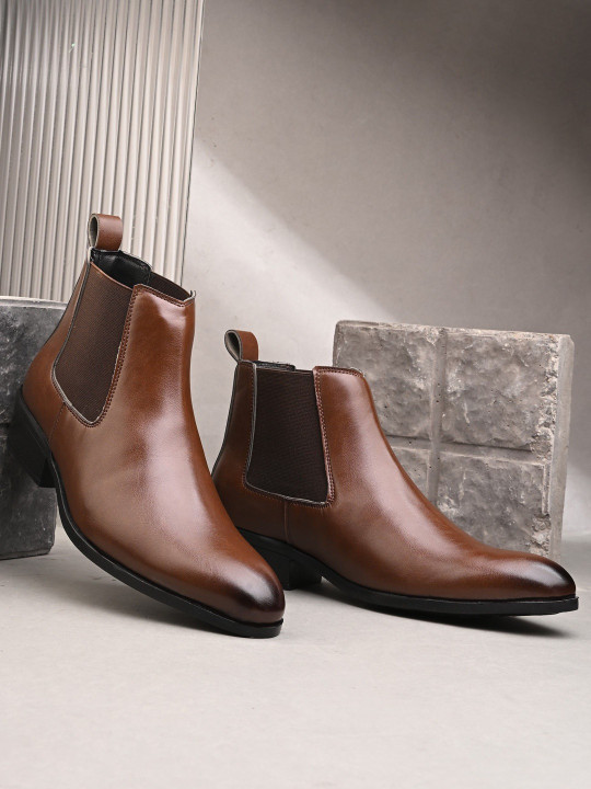 FOOTLOOSE Men Round Toe Chelsea Boots