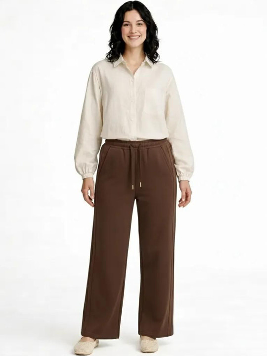 METTLE Women Regular Fit Cotton Track Pants
