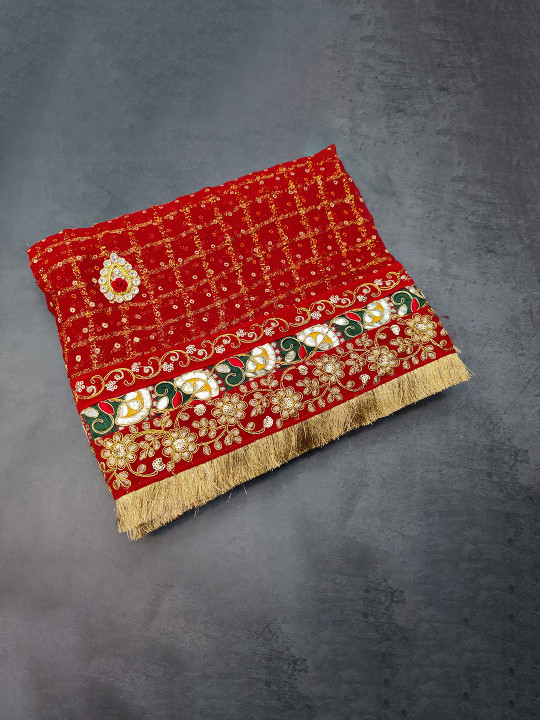 Ranisatiya creation Bandhani Printed Gotta Patti Georgette Dupatta