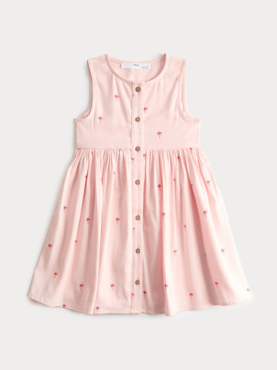 Marks & Spencer Cotton Rich Printed Dress