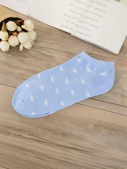 POLLOLOCO Women Pack of 5 Cotton Patterned Ankle Length Socks