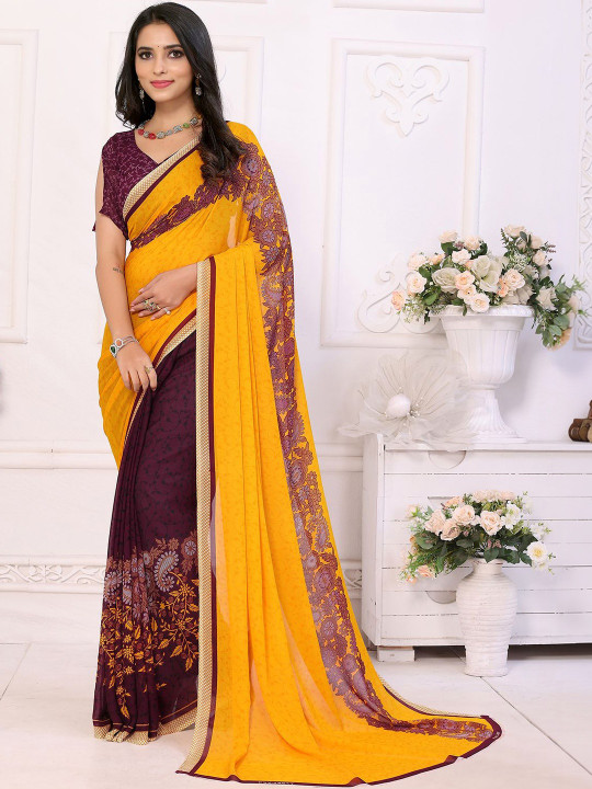 SZN Lightweight Floral Printed Georgette Sarees
