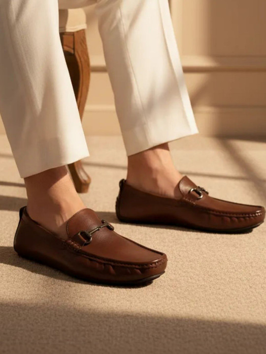 Koblerr Men Textured Formal Loafers