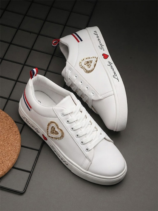 Longwalk Women White Textured Sneakers