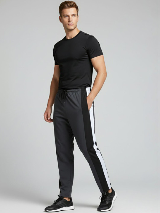 HERE&NOW Men Regular Fit Colourblocked Track Pants