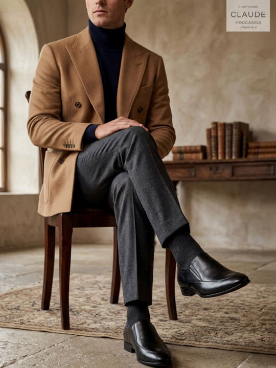 Cliff Fjord Men Round Toe Slip-On Formal Loafers