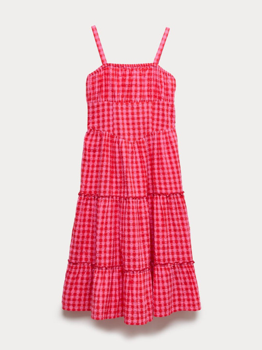 Marks & Spencer Girls Checked Corset Maxi Dress