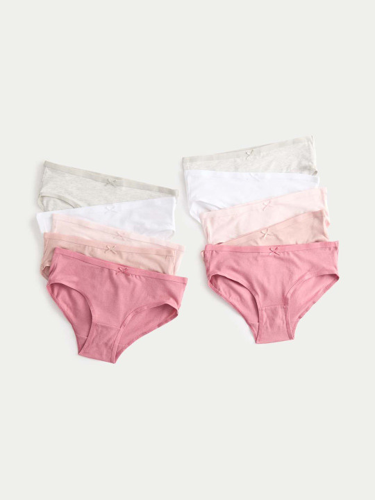 Marks & Spencer Girls Pack of 10 Cotton Blend Boy Shorts