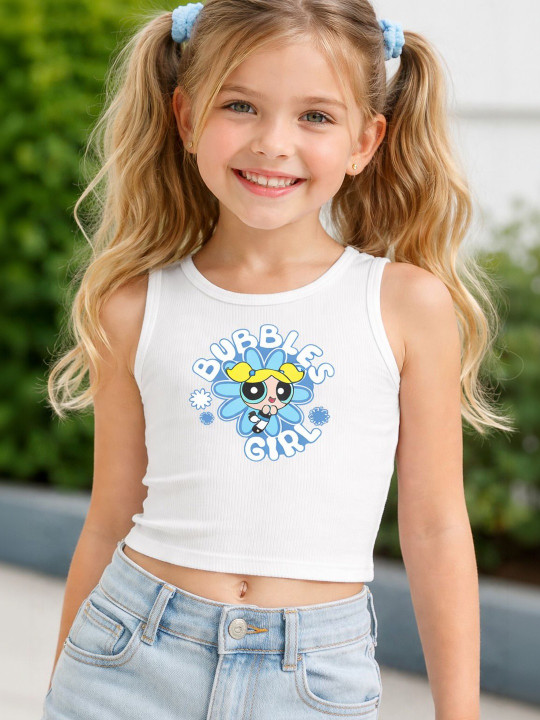 BAESD Kids Cartoon Print Crop Tops