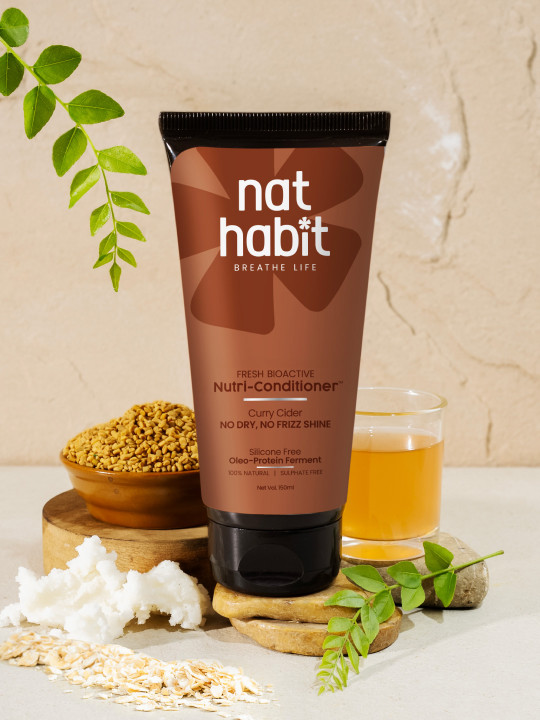 Nat Habit Bio- Activated Fresh Nutri Curry Cider Conditioner for Soft & Shiny Hair- 150ml