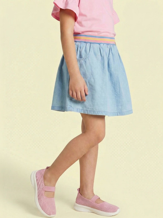 Nauti Nati Girls Cotton Cotton Cambric Above Knee A-Line Skirt
