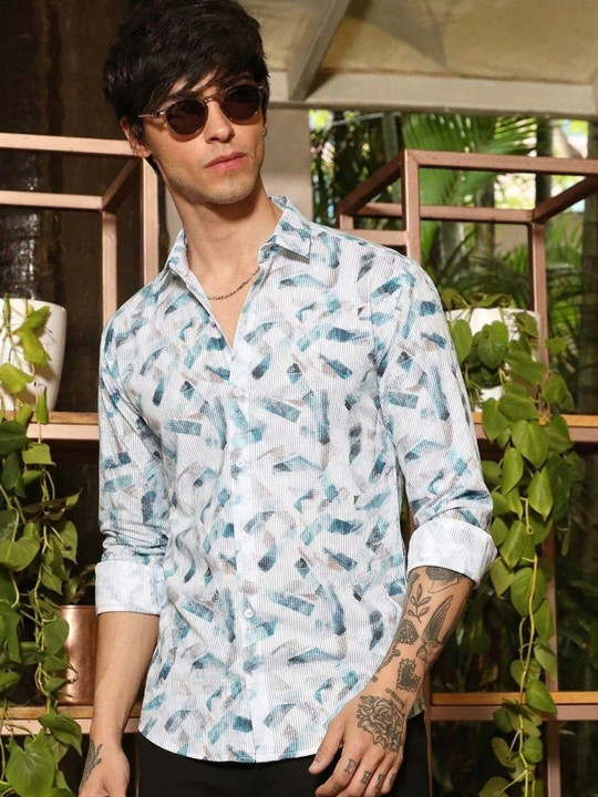 R.Code by The Roadster Life Co. Men Original Striped Casual Shirt