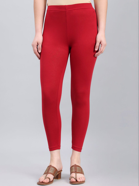 Go Colors Women Cotton Solid Ankle Length Leggings