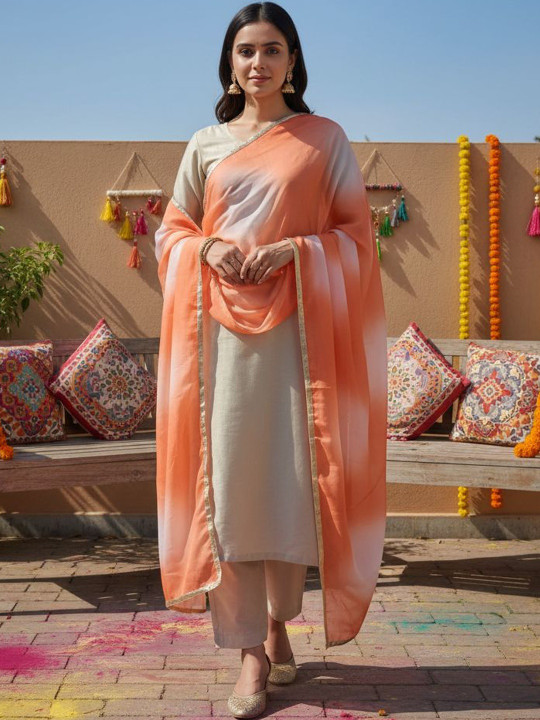 Kaizen TEXO FAB Ombre Dyed Organza Leheriya Dupatta