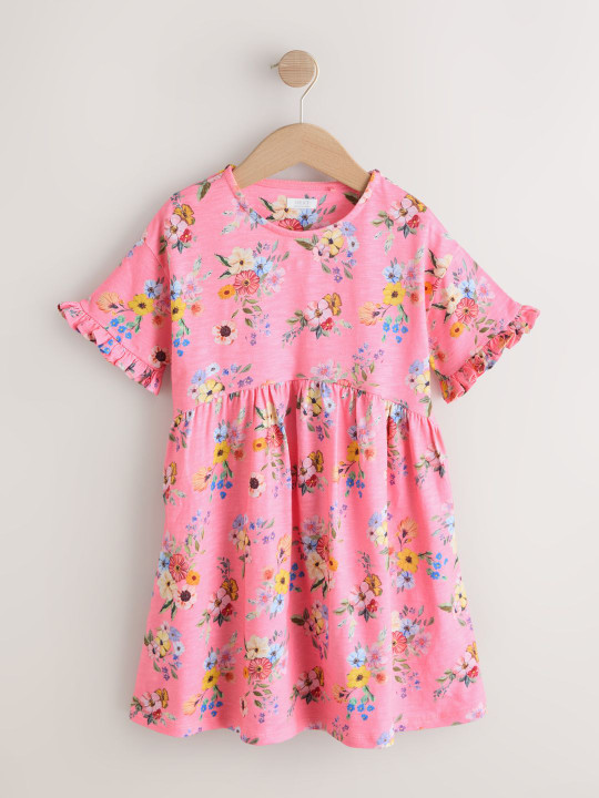 NEXT Girls Floral Print A-Line Midi Dress