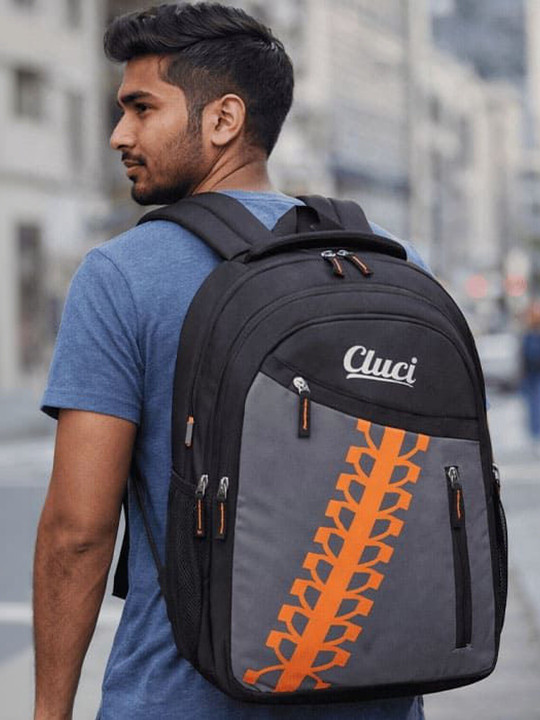 Cluci Men Graphic Backpack with Compression Straps