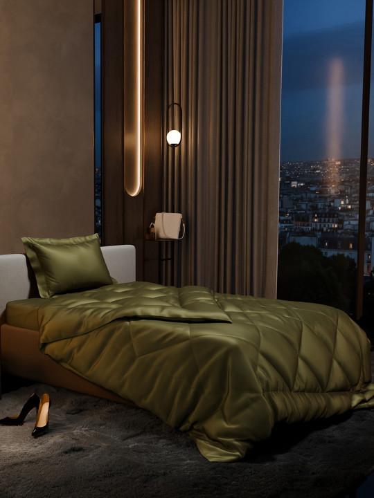 Stoa Paris Date Night Collection AC Room 150 GSM Single Bed Satin Comforter