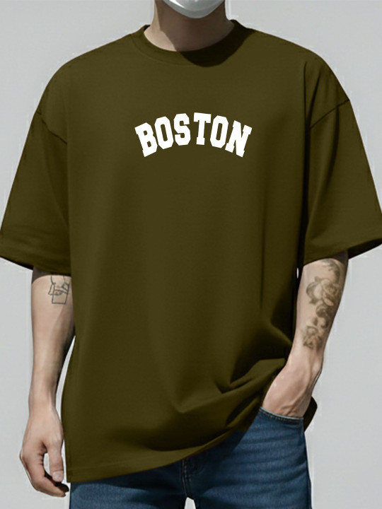 THE BEETEL HOUSE Men Typography Printed Drop-Shoulder Sleeves Pockets T-shirt