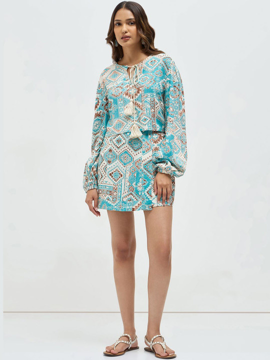 KAMLIE Bohemian Printed Top with Shorts