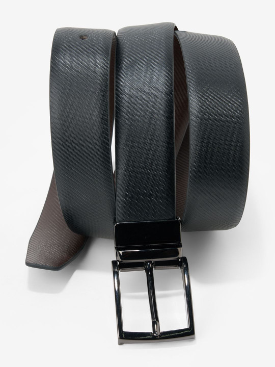 Urban Ranger by pantaloons Men Textured Leather Reversible Belt