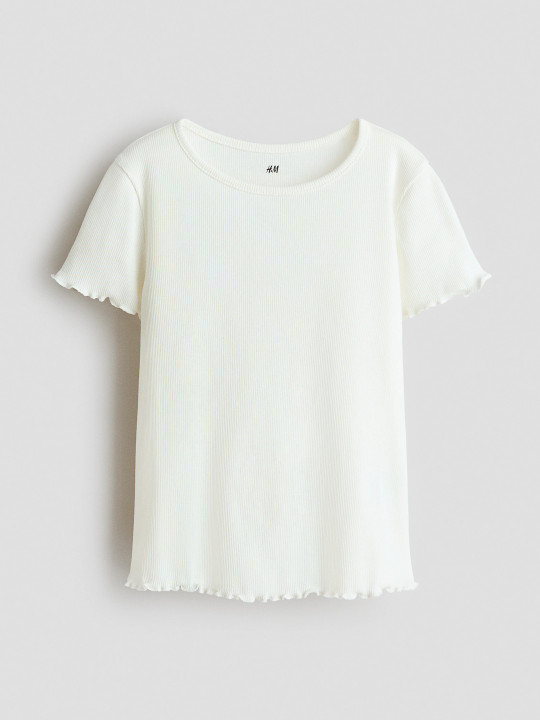 H&M Overlocked Ribbed T-Shirt