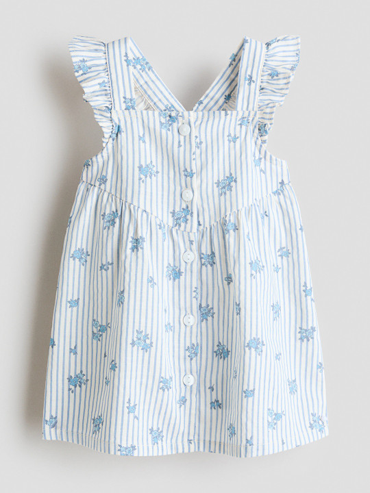 H&M Flounce-trimmed Cotton Dress