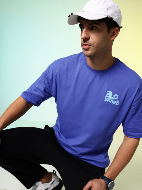 HRX by Hrithik Roshan Printed Drop-Shoulder Sleeves Oversized Pure Cotton T-shirt
