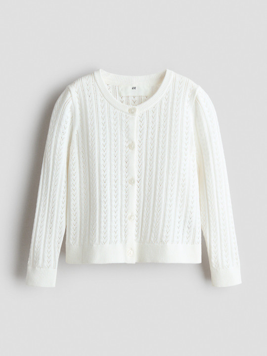H&M Pointelle-knit Cotton Cardigan