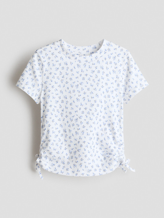 H&M Girls Drawstring-Detail Cotton Top