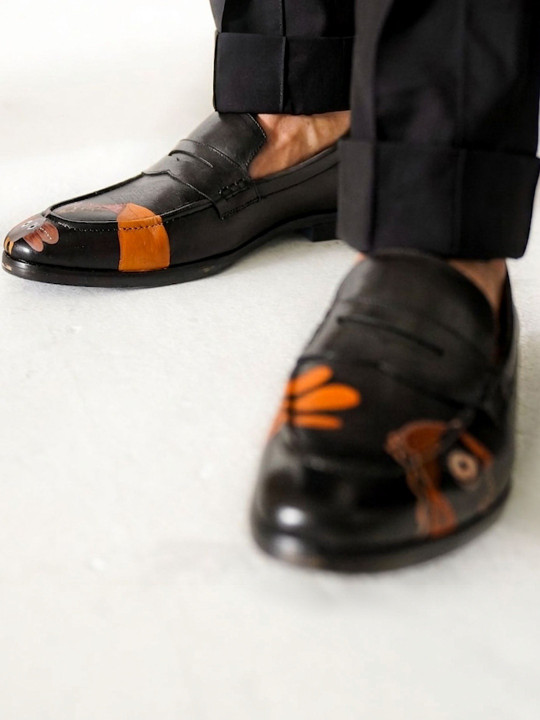 MILLE DOLLARI Men Printed Leather Loafers