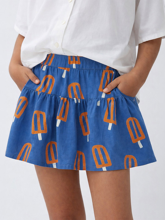 Somersault Girls Cotton Graphic Conversational Print Mini Flared Skirt