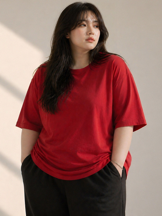 PockMAN Women Drop-Shoulder Sleeves Bio Finish T-shirt