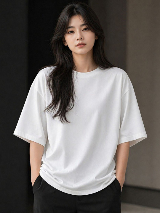 PockMAN Women Drop-Shoulder Sleeves Bio Finish T-shirt