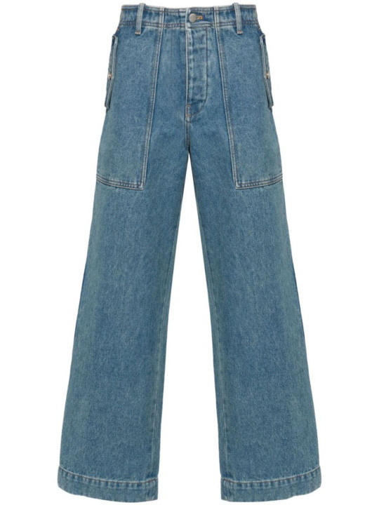 Maison Kitsune Sky Blue Workwear denim cotton jeans