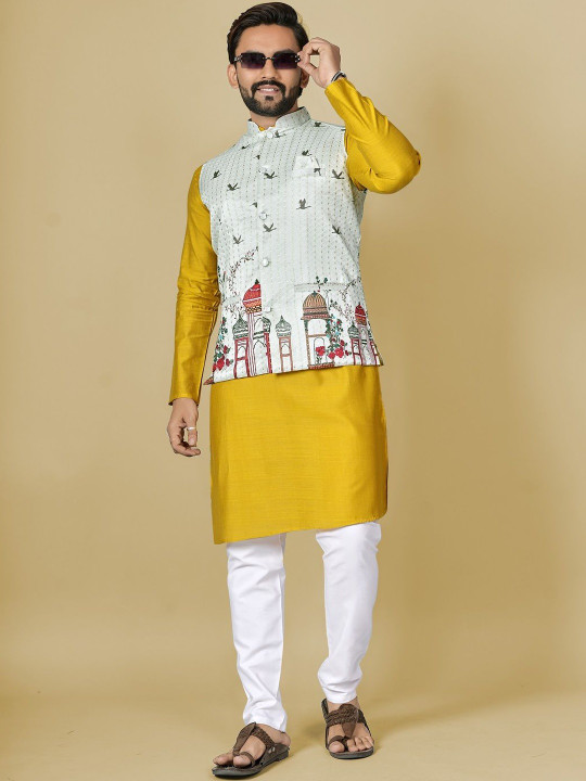 Leipzig Fashion Men Regular Kurta with Churidar