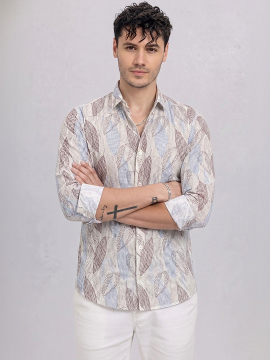 Moda Rapido Men Original Floral Printed Casual Shirt