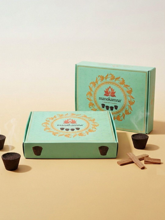 manokamna 2 Pieces Brown Sambrani Havan Cups