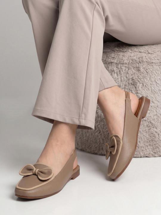 Mast & Harbour Women Mules with Bows Flats