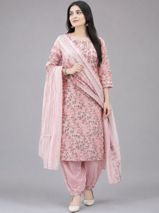 KALINI Women Floral Printed Regular Kurta with Patiala & With Dupatta
