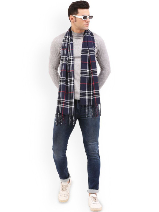 Cazzano Men Checked Acrylic Mufflers