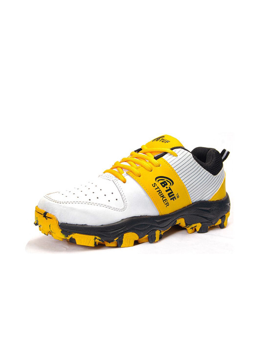BTUF Men Lightweight Cricket Shoes with High-Grip Rubber Spikes Sole