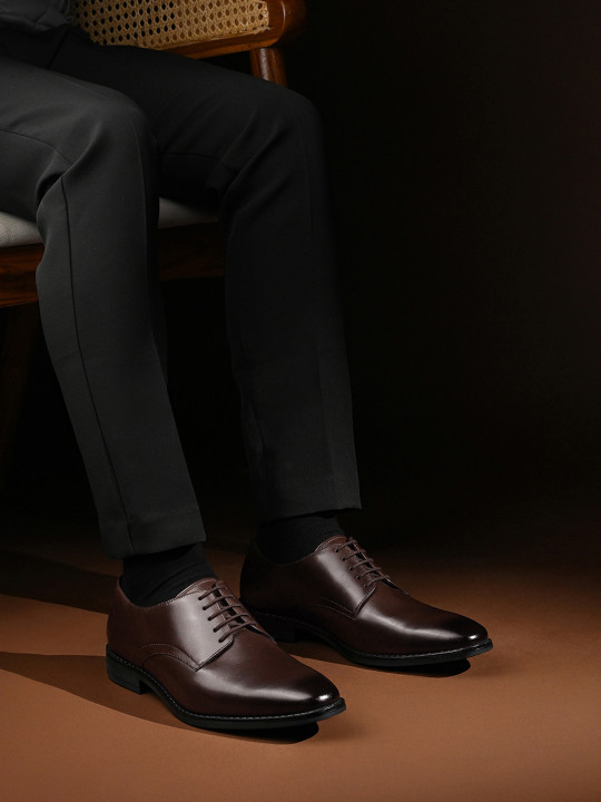 LOUIS STITCH Men Brown Premium Egyptian Crust Leather Formal Derbys