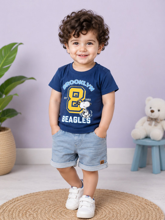 YK X Tinyo - Infant Boys Snoopy Printed Pure Cotton T-shirt