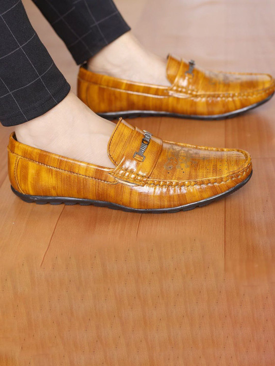 T-Rock Men Printed Leather Everyday Loafers