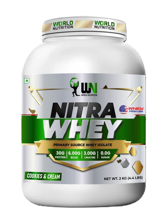 WN WORLD NUTRITION Nitra Whey Protein Powder - 2 kg - Cookies & Cream